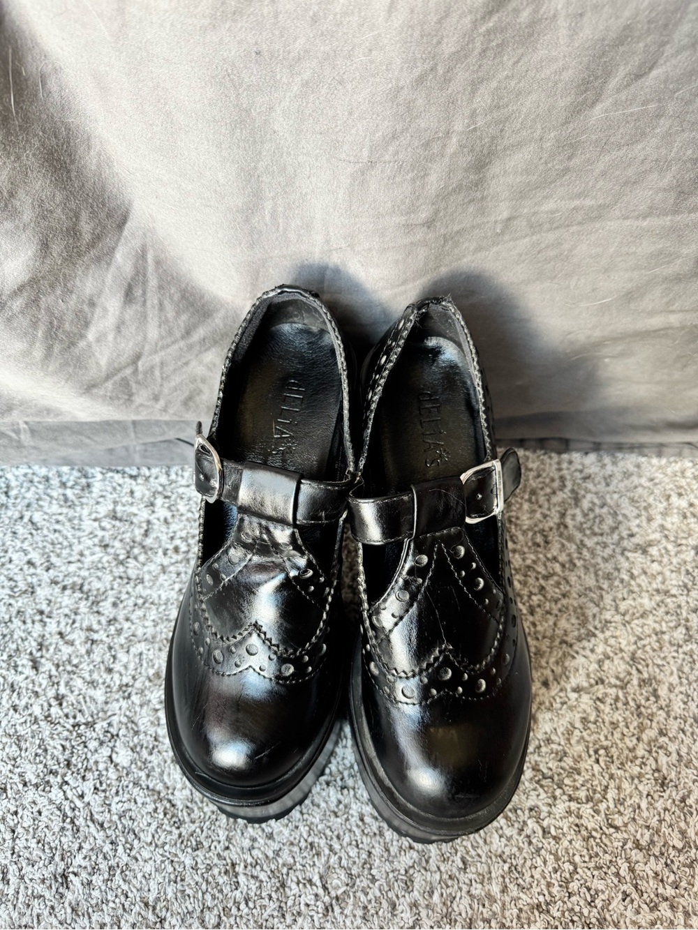dELiA*s Black Platform Mary Jane Buckle Loafers - Picture 3 of 8